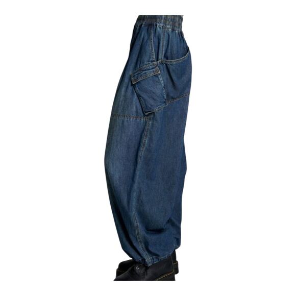 Free People x One Teaspoon Parachute Denim Jeans  Pull-On Light Wash Plus Sz XXL - Picture 2 of 16